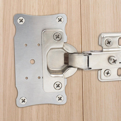🔩 BEGRÄNSAD TID 50 % RABATT! 🪑 Gångjärnsplatta i rostfritt stål för skåpsluckor – Universell passform, förtjockad, med skruvar ✨