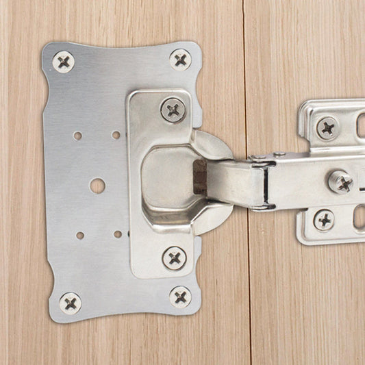 🔩 BEGRÄNSAD TID 50 % RABATT! 🪑 Gångjärnsplatta i rostfritt stål för skåpsluckor – Universell passform, förtjockad, med skruvar ✨
