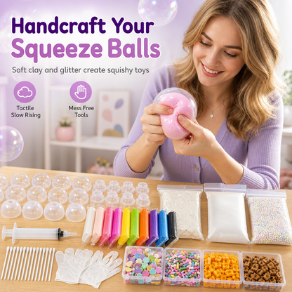 🎨 50% RABATT! ✨ DIY Stressbolls-Kit – Gör Egna Squishies & Klämbollar med Färgsprakande Fyllning 🎁