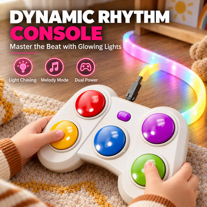 🎮 50% RABATT! ✨ Elektroniskt Rytm- & Minnesspel med Musik & Ljuseffekter – Handhållet Reaktionsspel för Barn 🎶