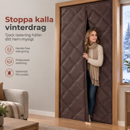 ✨50 % RABATT 🚪Magnetisk värmeisolerad dörrgardin, tjock oxfordduk, vind- och ljudisolerad för vinter